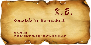 Kosztán Bernadett névjegykártya