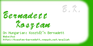 bernadett kosztan business card